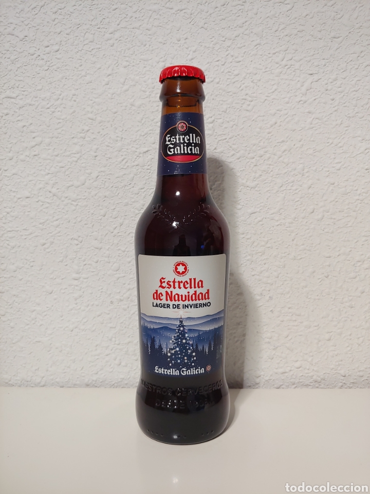 Coleccionismo de cervezas: Botella Estrella Galicia Navidad Lager Invierno