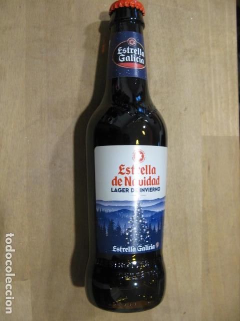 Coleccionismo de cervezas: BOTELLA LLENA ESTRELLA GALICIA DE NAVIDAD 2020