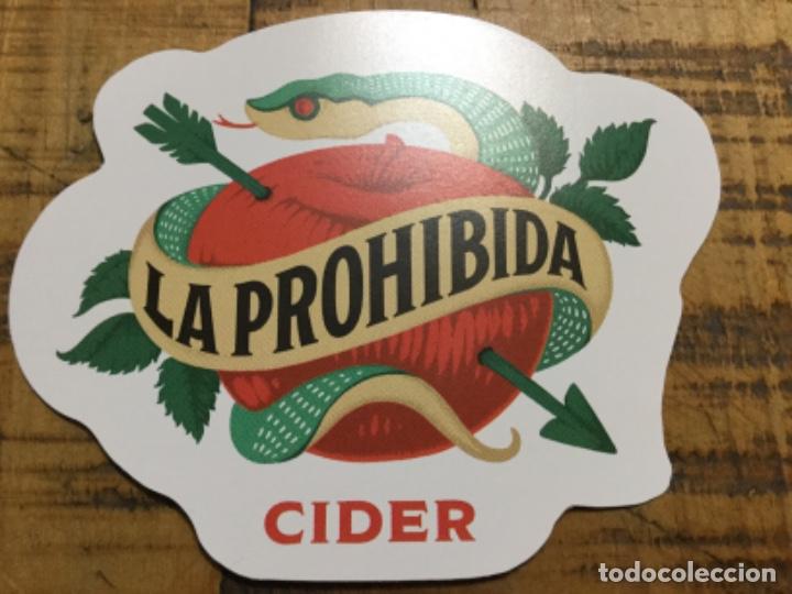 Coleccionismo de cervezas: LA PROHIBIDA CIDER - PEGATINA ADHESIVO - GRUPO MAHOU SAN MIGUEL - PUBLICIDAD LANZAMIENTO