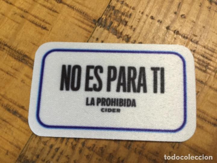 Coleccionismo de cervezas: LA PROHIBIDA CIDER -PARCHE DE TELA IMPERMEABLE -GRUPO MAHOU SAN MIGUEL - PUBLICIDAD LANZAMIENTO 2021
