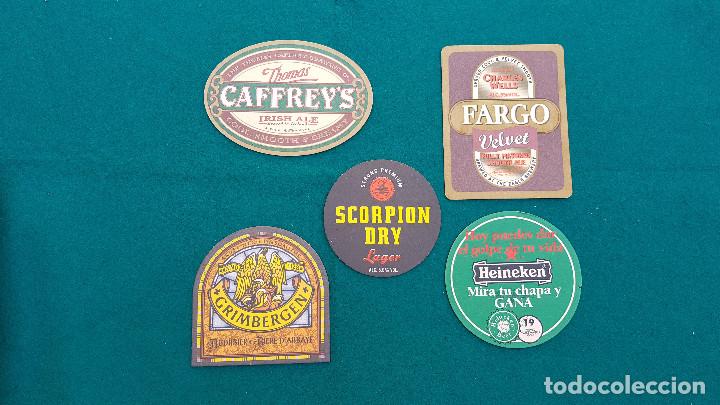 Coleccionismo de cervezas: LOTE 5 POSAVASOS SCORPION DRY - THOMAS CAFFREY'S - HEINEKEN - GRIMBERGEN - FARGO