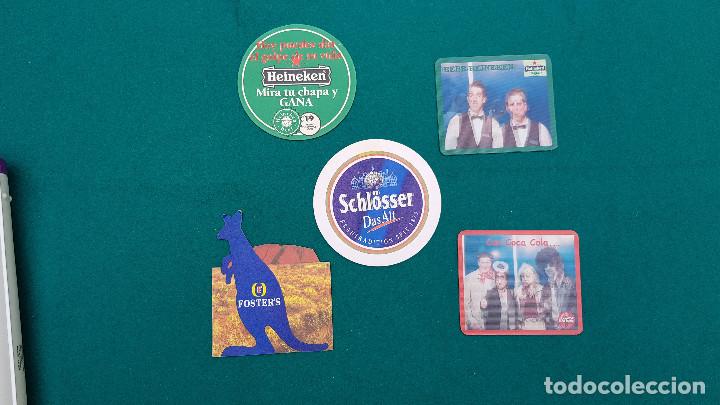 Coleccionismo de cervezas: LOTE 5 POSAVASOS HEINEKEN (2) - SCHL&Ouml;SSER - FOSTERS - COCA-COLA