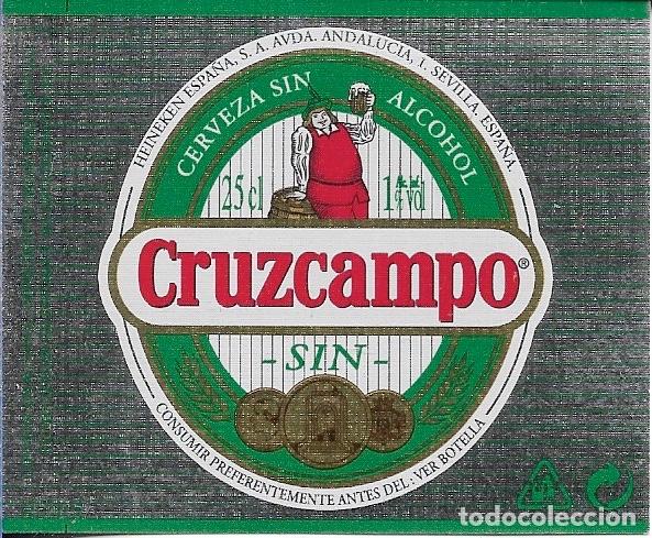 Coleccionismo de cervezas: ETIQUETA CERVEZA CRUZCAMPO SIN 25 CL - SIN USAR