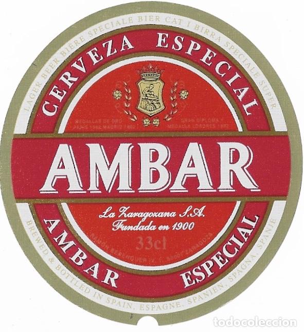 Coleccionismo de cervezas: ETIQUETA CERVEZA ESPECIAL AMBAR 33 CL - SIN USAR