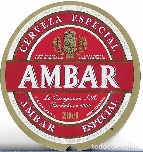 Coleccionismo de cervezas: ETIQUETA CERVEZA ESPECIAL AMBAR 20 CL - SIN USAR