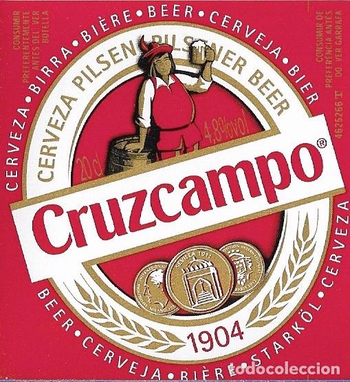 Coleccionismo de cervezas: ETIQUETA CERVEZA CRUZCAMPO 20 CL - SIN USAR