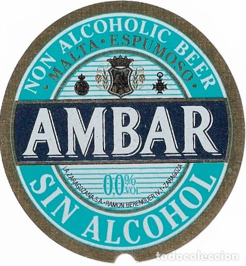 Coleccionismo de cervezas: ETIQUETA CERVEZA AMBAR SIN ALCOHOL 0,0% - SIN USAR