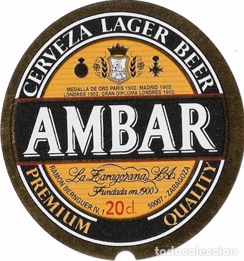 Coleccionismo de cervezas: ETIQUETA CERVEZA PREMIUM AMBAR 20 CL - SIN USAR