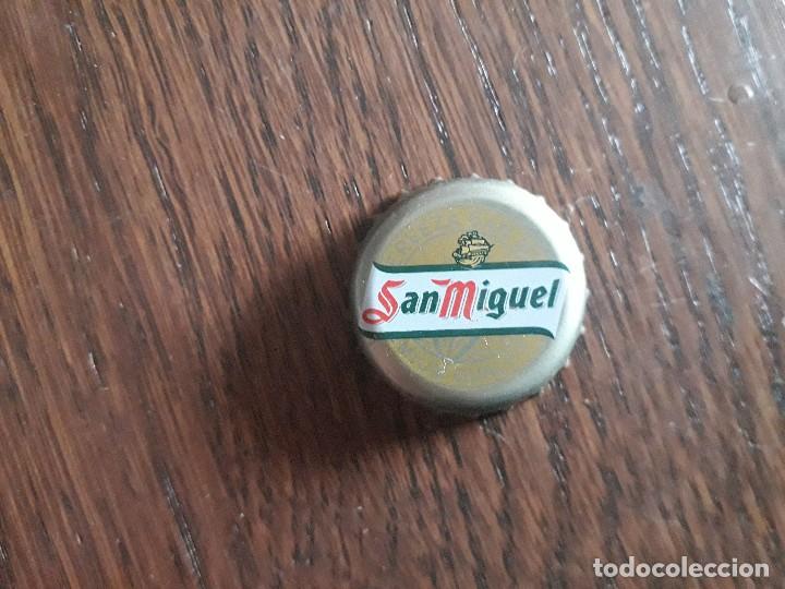 Coleccionismo de cervezas: chapa tap&oacute;n corona de cerveza, San Miguel