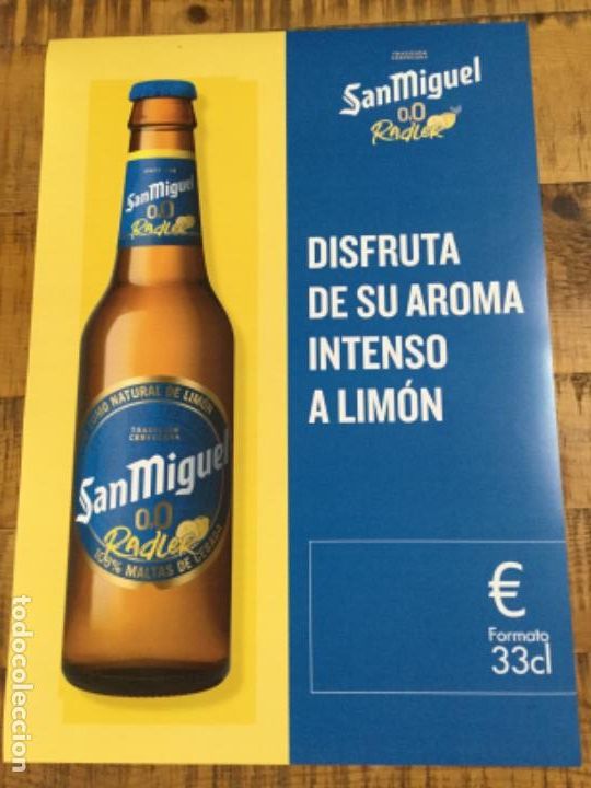 Coleccionismo de cervezas: SAN MIGUEL 00 RADLER - C&Aacute;RTEL P&Oacute;STER DE PAPEL - CERVEZA DE LLEIDA