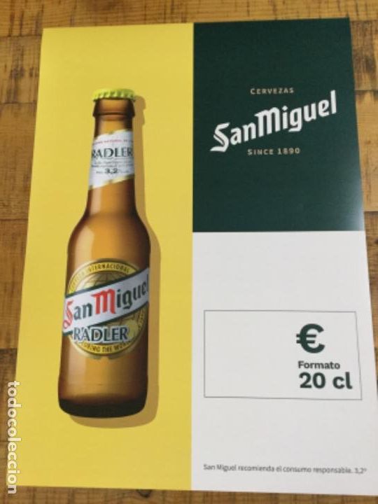 Coleccionismo de cervezas: SAN MIGUEL RADLER - C&Aacute;RTEL P&Oacute;STER DE PAPEL - CERVEZA DE LLEIDA