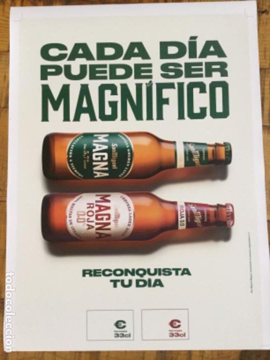 Coleccionismo de cervezas: SAN MIGUEL MAGNA - C&Aacute;RTEL P&Oacute;STER DE PAPEL - CERVEZA DE LLEIDA