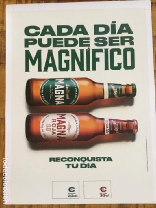 Coleccionismo de cervezas: SAN MIGUEL MAGNA - C&Aacute;RTEL P&Oacute;STER DE PAPEL - CERVEZA DE LLEIDA