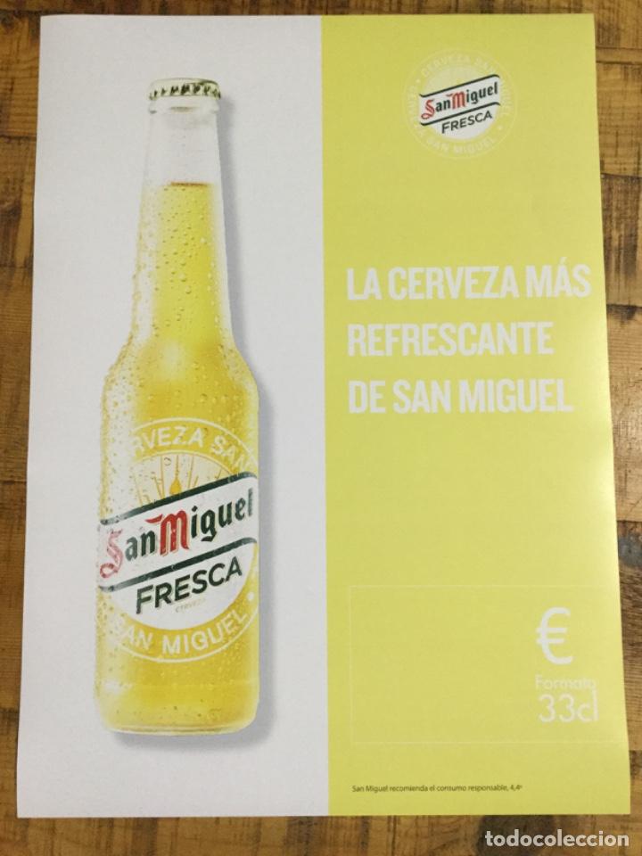 Coleccionismo de cervezas: SAN MIGUEL FRESCA - C&Aacute;RTEL P&Oacute;STER DE PAPEL - CERVEZA DE LLEIDA