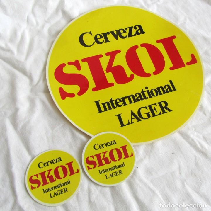 Sammeln von Brauereiartikeln: 3 pegatinas de cerveza Skol