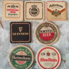Coleccionismo de cervezas: LOTE 7 POSAVASOS CERVEZA HEINEKEN KONIG-PILSENER AMSTEL GUINNES ADLERBRAU DORTMUNDER WARFTEINER. Lote 247394700