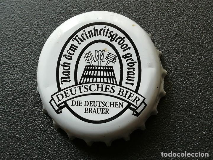 Coleccionismo de cervezas: Chapa tap&oacute;n corona de la cerveza alemana DEUTSCHES BIER. Ver descripci&oacute;n.