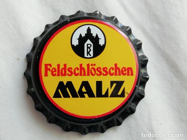 Colecionismo de cervejas: Chapa tap&oacute;n corona NUEVO de la cerveza alemana FELDSCHL&Ouml;SSCHEN MALZ