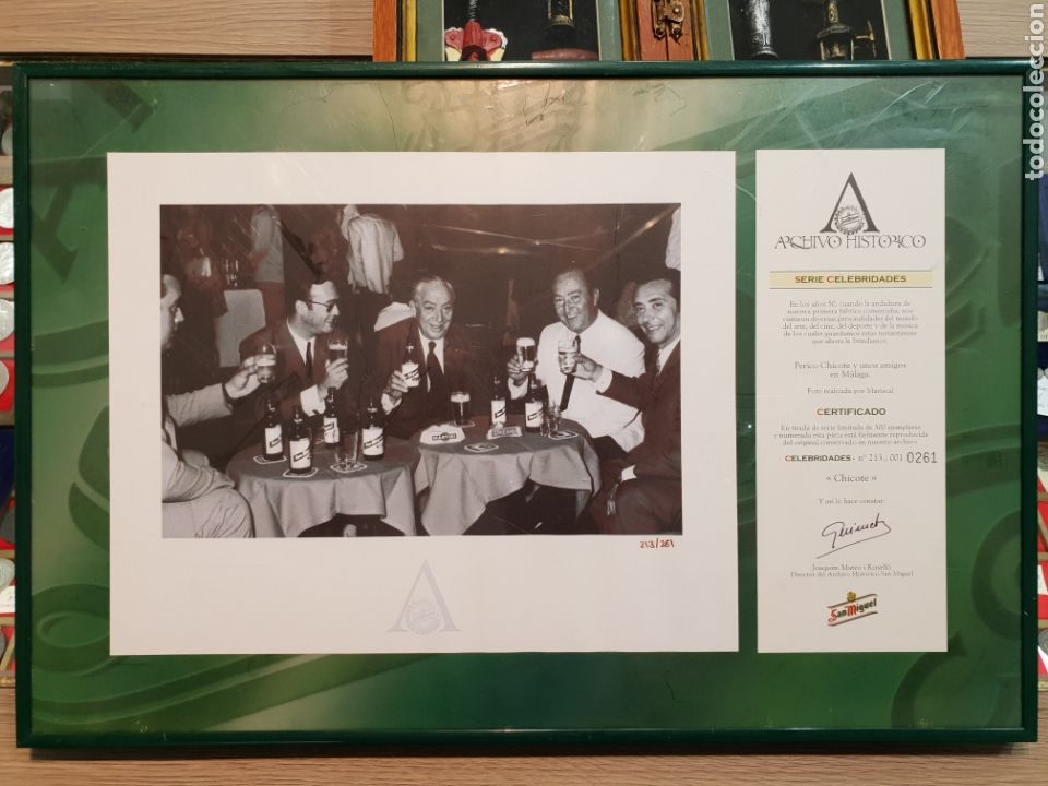 Coleccionismo de cervezas: PERICO CHICOTE Y UNOS AMIGOS EN MALAGA . FOTOGRAFIA TIRADA LIMITADA ARCHIVO HISTORICO SAN MIGUEL