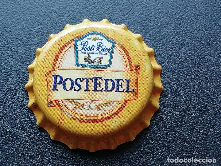 Colecionismo de cervejas: Chapa tap&oacute;n corona NUEVO de la cerveza alemana POST BIER POST EDEL