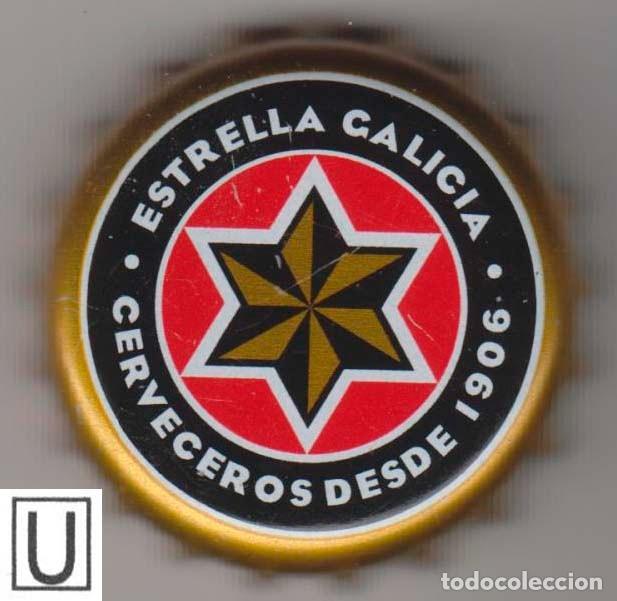 Coleccionismo de cervezas: chapa cerveza ESTRELLA GALICIA U tap&oacute;n corona kronkorken bottle caps beer birra bier cerveja tappi