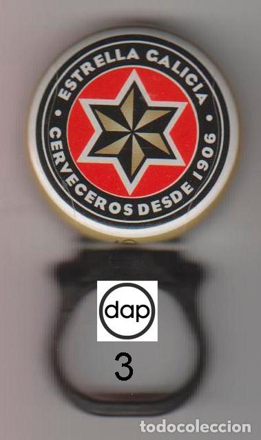 Coleccionismo de cervezas: chapa anilla cerveza ESTRELLA GALICIA SIN USAR DAP 3 tap&oacute;n corona kronkorken bottle caps beer