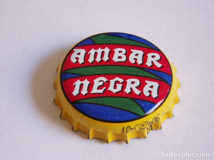 Coleccionismo de cervezas: CHAPA CERVEZA AMBAR NEGRA, FACTORIA U