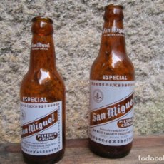 Coleccionismo de cervezas: 2 BOTELLAS CERVEZA ' SAN MIGUEL ESPECIAL ' TERCIO Y QUINTO EXCELENTES, NO OFERTAS EN ESTE LOTE.