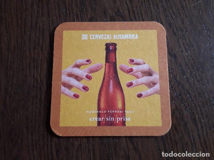 POSAVASOS DE CERVEZA ALHAMBRA, PIER PAOLO FERRARI PARA CREAR / SIN / PRISA. (Coleccionismo - Botellas y Bebidas - Cerveza )