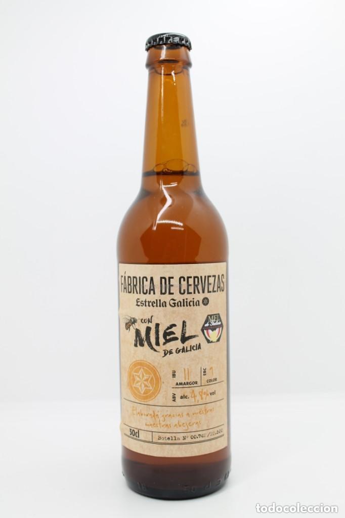 Coleccionismo de cervezas: botella cerveza LLENA ESTRELLA GALICIA MIEL N&ordm; 2917