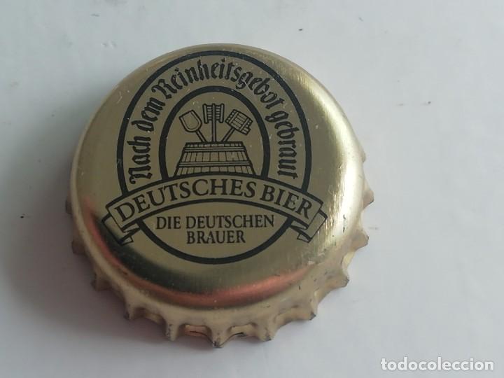 Coleccionismo de cervezas: Chapa tap&oacute;n corona de la cerveza alemana DEUTSCHES BIER