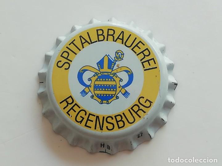 Colecionismo de cervejas: Chapa tap&oacute;n corona NUEVO de la cerveza alemana SPITALBRAUEREI REGENSBURG