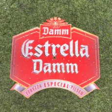 Coleccionismo de cervezas: PLACA METALICA LITOGRAFIADA - ESTRELLA DAMM. Lote 270123873