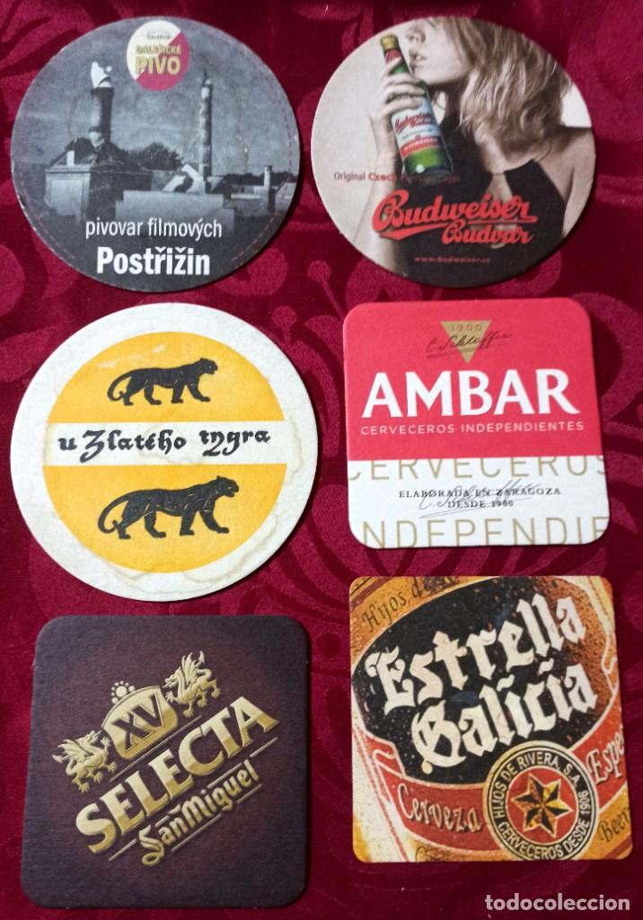 Coleccionismo de cervezas: Lote posavasos cervezas Postrizin, Budweiser, Ambar, San Miguel Selecta, Estrella Galicia - Usados.