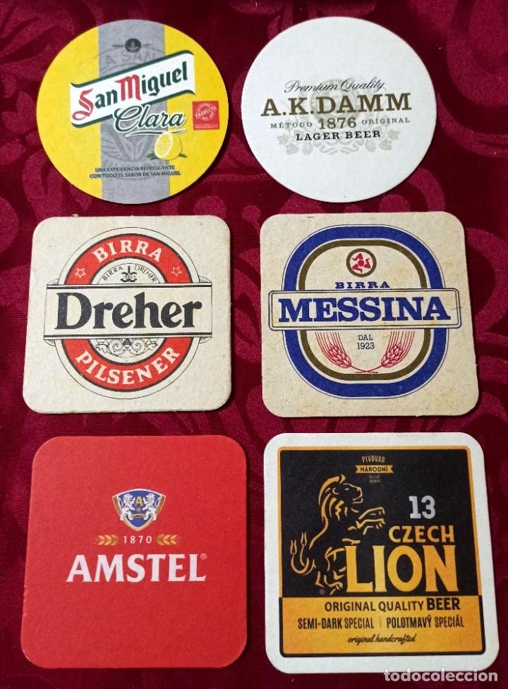Coleccionismo de cervezas: Lote posavasos cervezas San Miguel, A.K. Damm, Dreher, Messina, Amstel, 13 Czech Lion - Usados.
