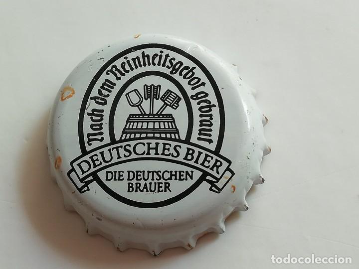 Coleccionismo de cervezas: Chapa tap&oacute;n corona de la cerveza alemana DEUTSCHES BIER. Ver descripci&oacute;n.