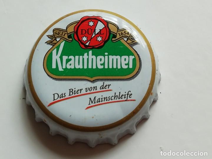 Coleccionismo de cervezas: Chapa tap&oacute;n corona de la cerveza alemana KRAUTHEIMER (sello grande)