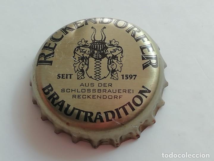 Coleccionismo de cervezas: Chapa tap&oacute;n corona de la cerveza alemana RECKENDORFER BRAUTRADITION