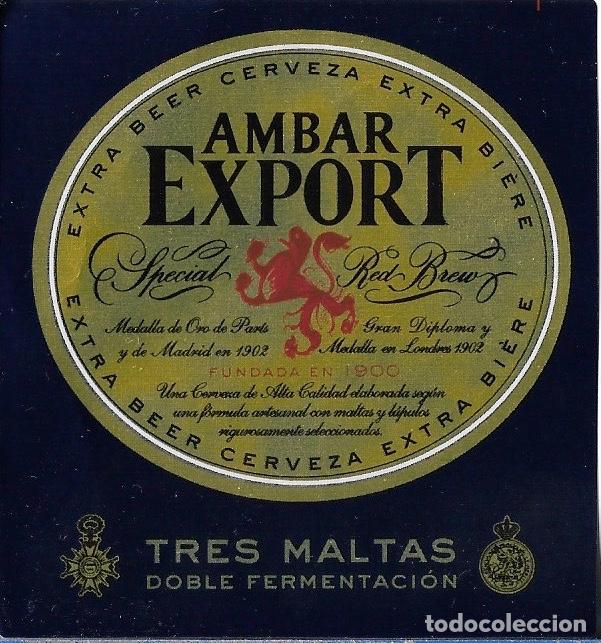Coleccionismo de cervezas: ETIQUETA CERVEZA AMBAR EXPORT - SIN USAR
