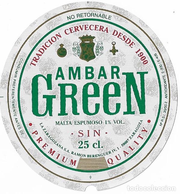 Coleccionismo de cervezas: ETIQUETA CERVEZA AMBAR GREEN 25 CL - SIN USAR