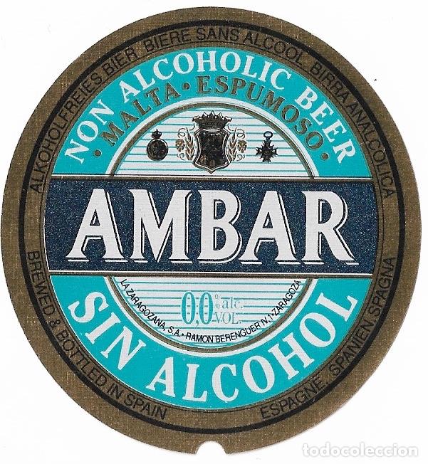 Coleccionismo de cervezas: ETIQUETA CERVEZA AMBAR SIN ALCOHOL - SIN USAR