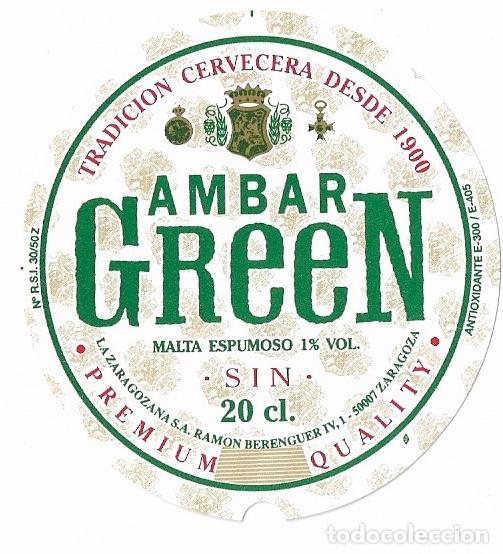 Coleccionismo de cervezas: ETIQUETA CERVEZA AMBAR GREEN 20 CL - SIN USAR