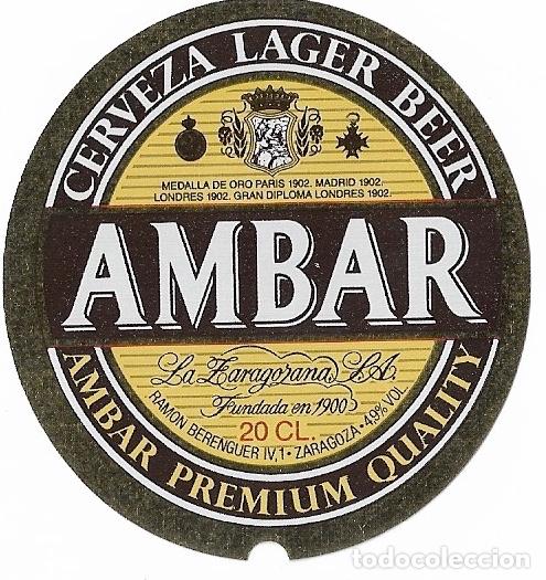 Coleccionismo de cervezas: ETIQUETA CERVEZA AMBAR PREMIUM 20 CL - SIN USAR