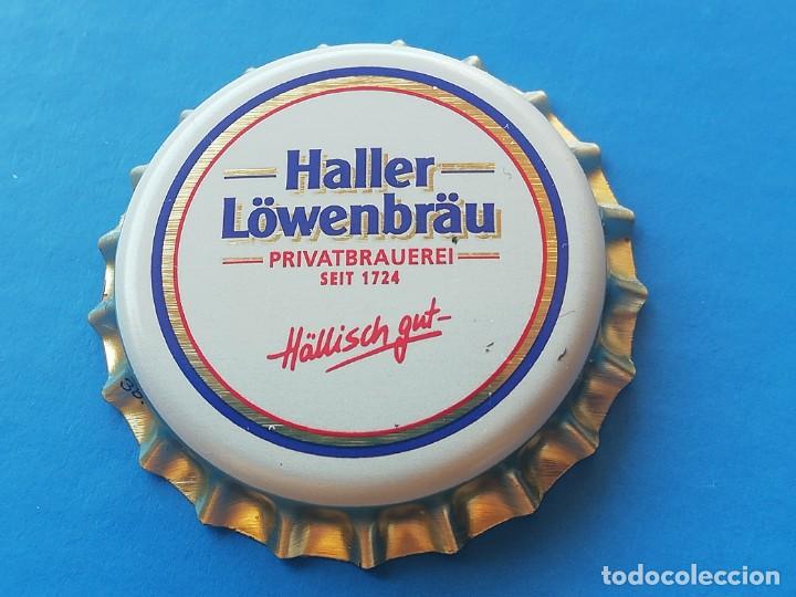 Coleccionismo de cervezas: Chapa tap&oacute;n corona NUEVO de la cerveza alemana HALLER L&Ouml;WENBR&Auml;U H&Auml;LLISCH GUT
