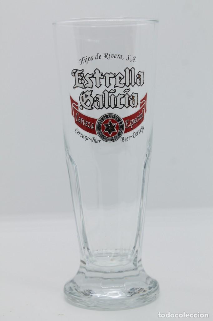 Coleccionismo de cervezas: copa vaso cerveza ESTRELLA GALICIA beer glass bier birra cerveja