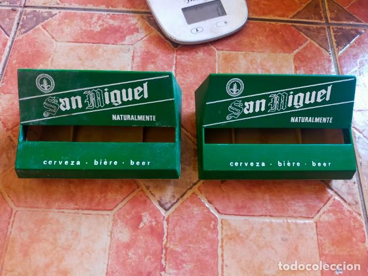 Coleccionismo de cervezas: Lote 2 antiguos servilleteros promoci&oacute;n Cerveza San Miguel