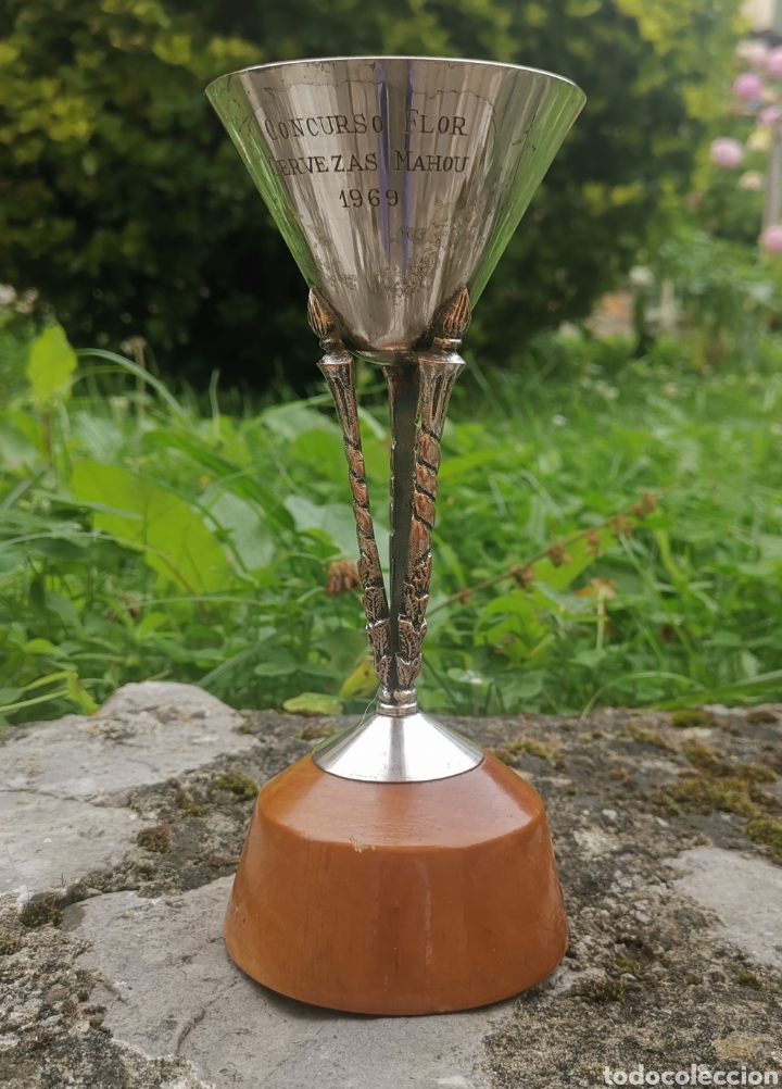 Collectable Beer: Antigua Copa o Trofeo Cervezas Mahou - Concurso Flor (Baraja Cartas) - A&ntilde;o 1969