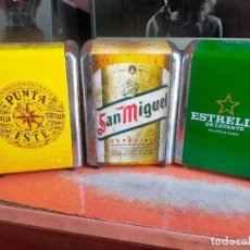 Coleccionismo de cervezas: TRES SERVILLETEROS DE CERVEZA VARIAS MARCAS