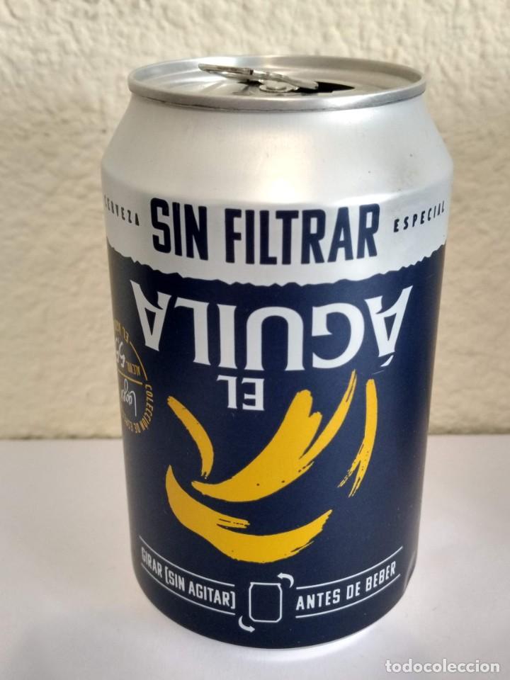 Sammeln von Brauereiartikeln: BOTE - LATA CERVEZA SIN FILTRAR EL AGUILA