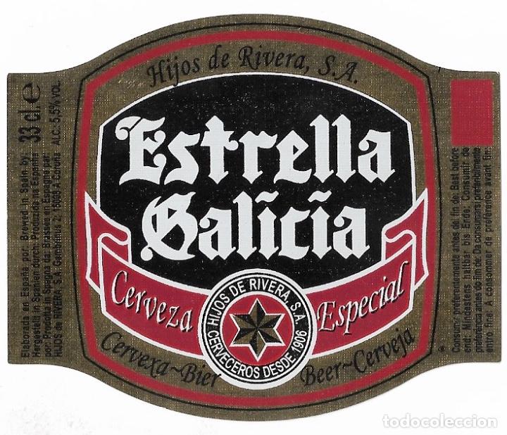 Coleccionismo de cervezas: ETIQUETA CERVEZA ESTRELLA GALICIA ESPECIAL 33 CL - SIN USAR